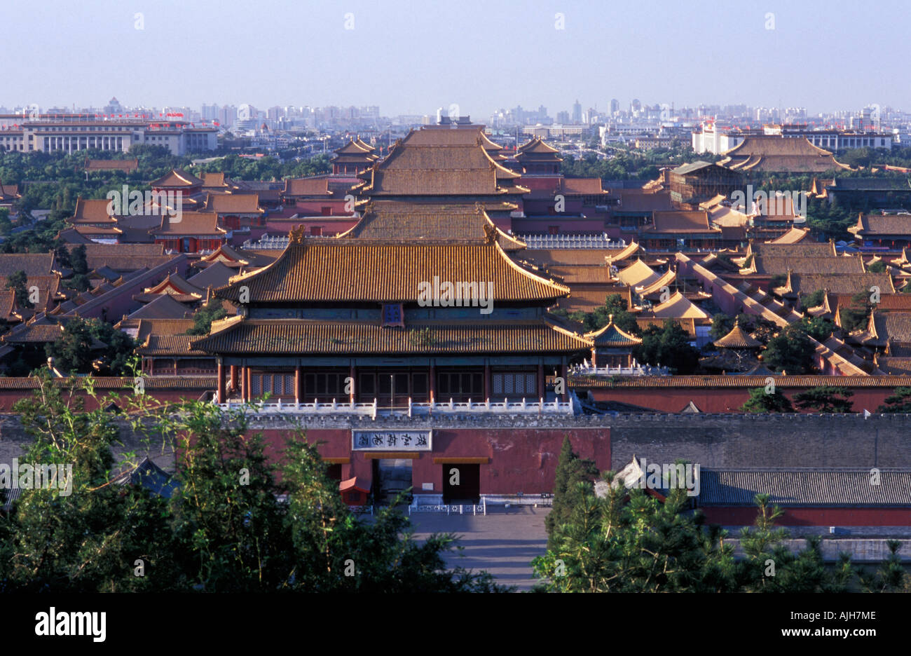 The Forbidden City as seen from the hill in JingShan park, Beijing ...