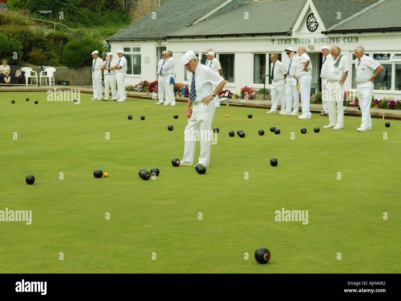 Lyme Regis Bowls Club, Dorset UK. Stock Photo