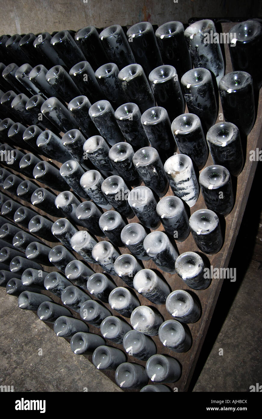 Champagne cellar, Domaine Pommery Monopole, Reims, Marne, Champagne-Ardenne, France Stock Photo