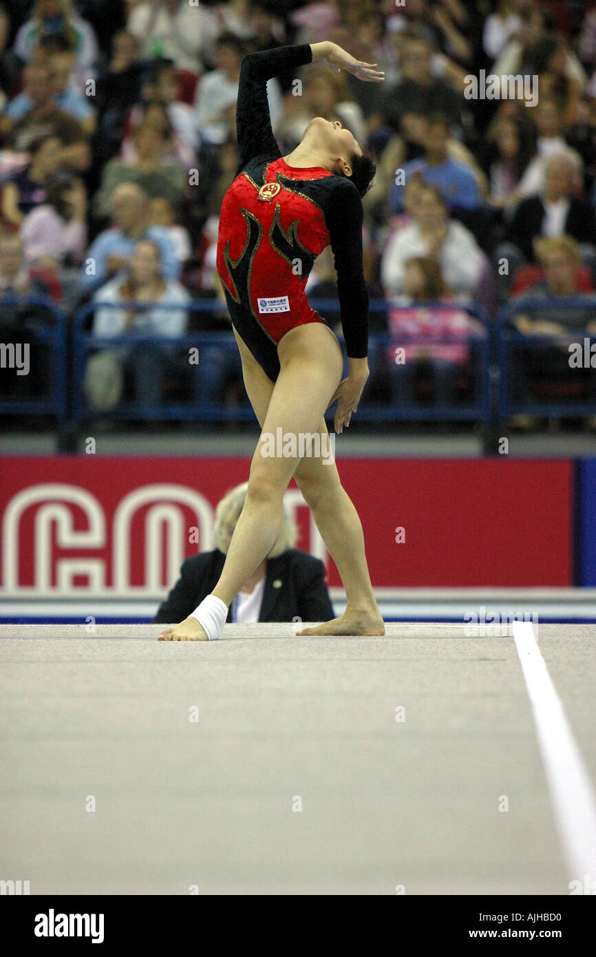 Nan Zhang chinese female gymnast competes on floor Stock Photo Alamy
