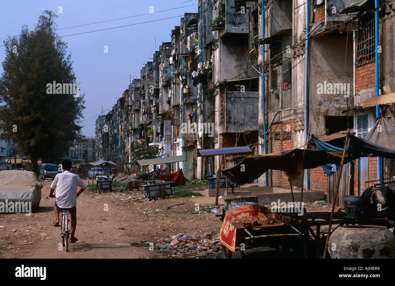 Shanty town Phnom Penh Cambodia Stock Photo