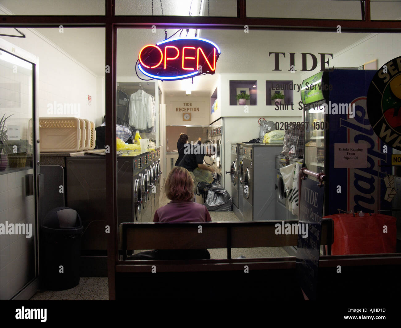 Laundromat on Kensington Church Street Kensington London England UK Stock Photo Alamy