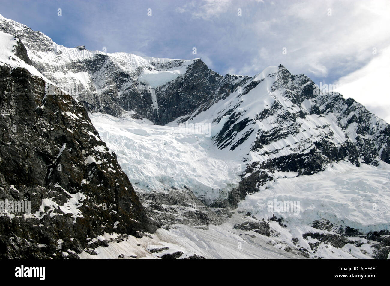 Mt Rob Roy Glacier Mt Aspiring National Park South Island New Zealand Stock Photo