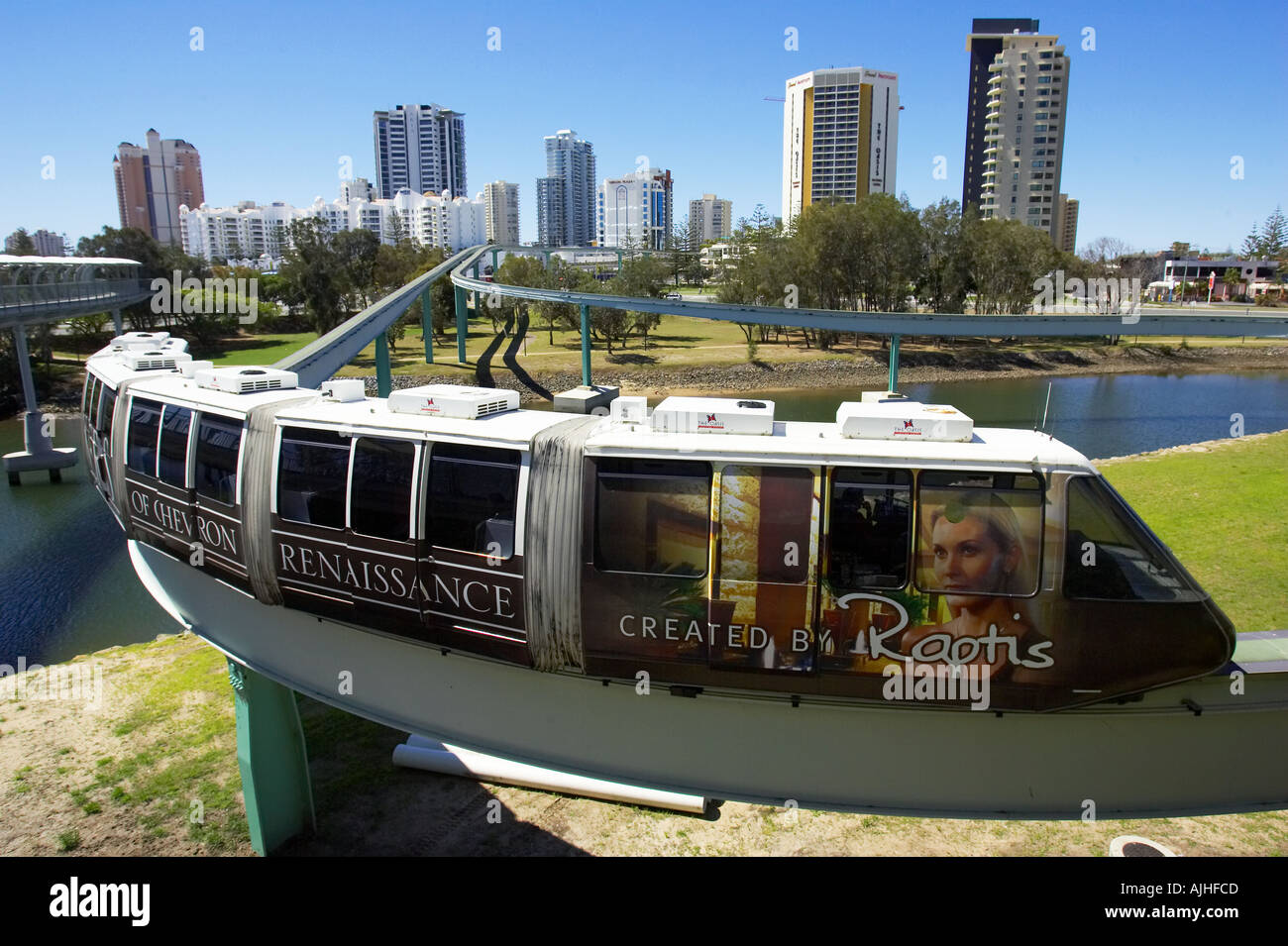 Monorail by Jupiters Casino Broadbeach Gold Coast Queensland Australia Stock Photo