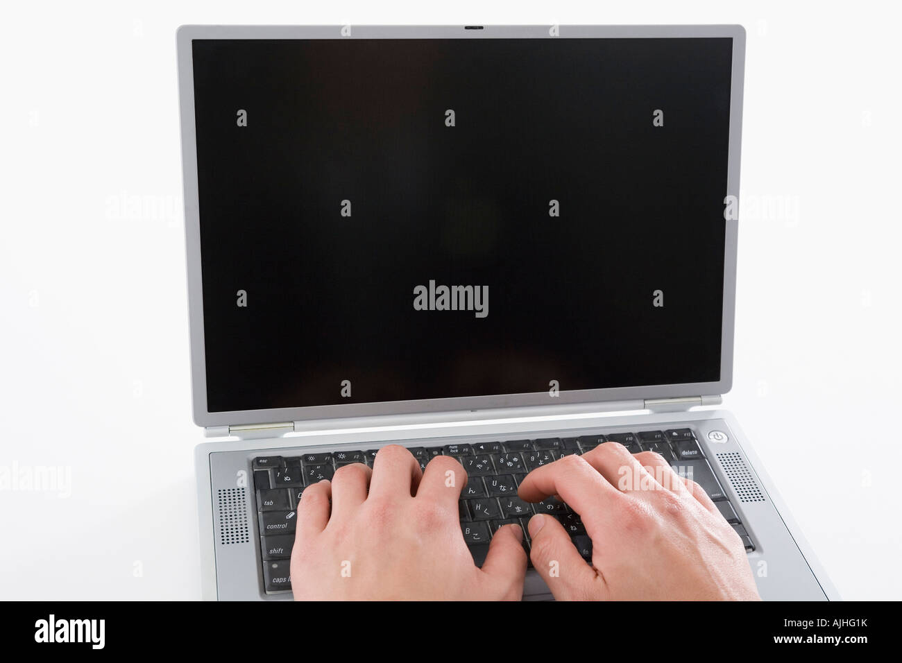 Man's hand using computer Stock Photo - Alamy