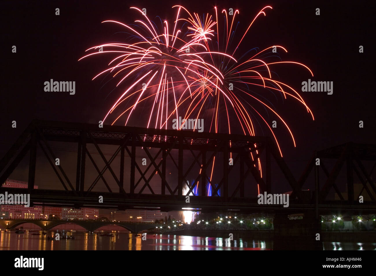Fourth of July fireworks display in the United States Stock Photo