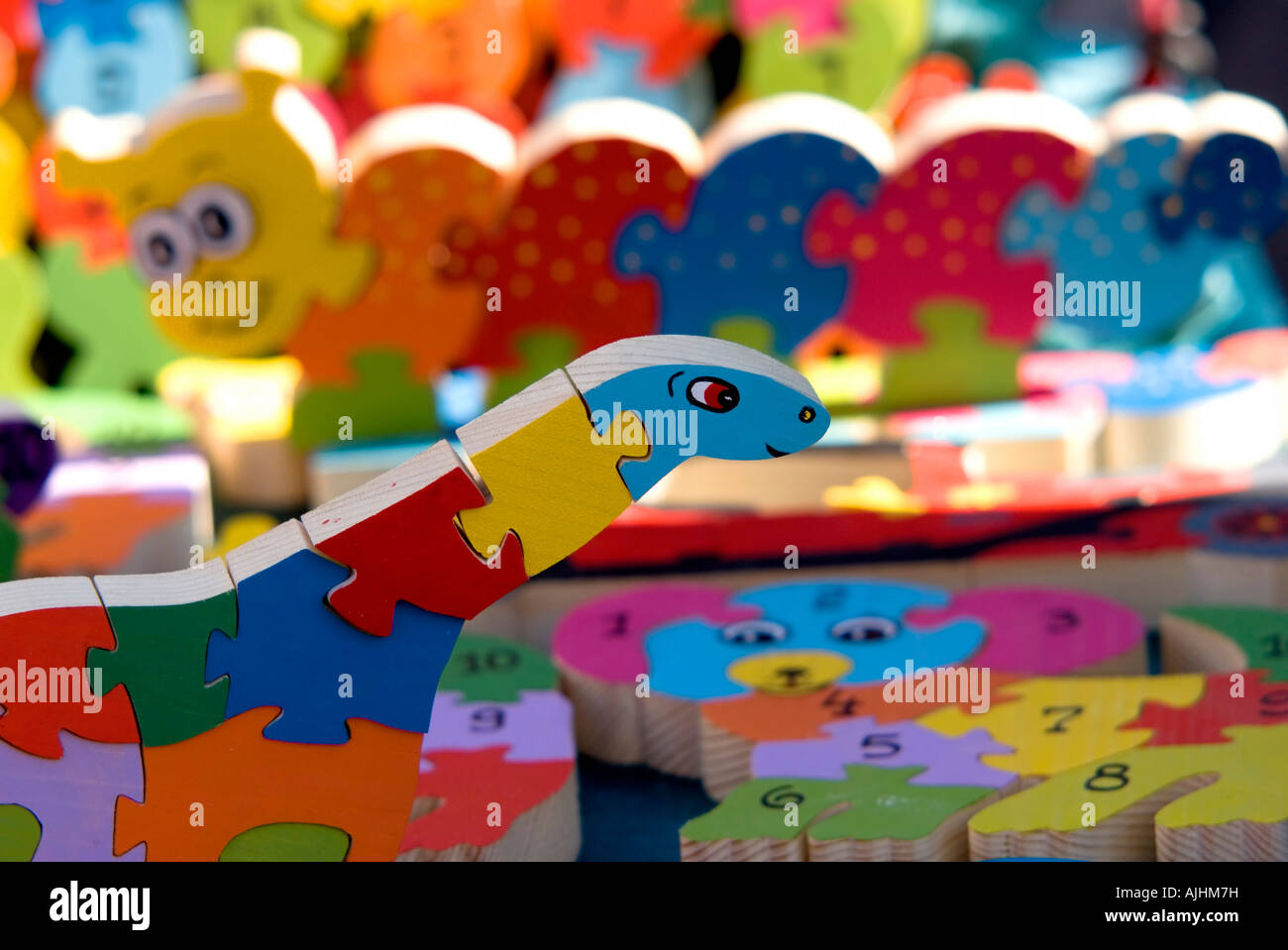 colourful Wooden 3 dimensional puzzles Stock Photo Alamy