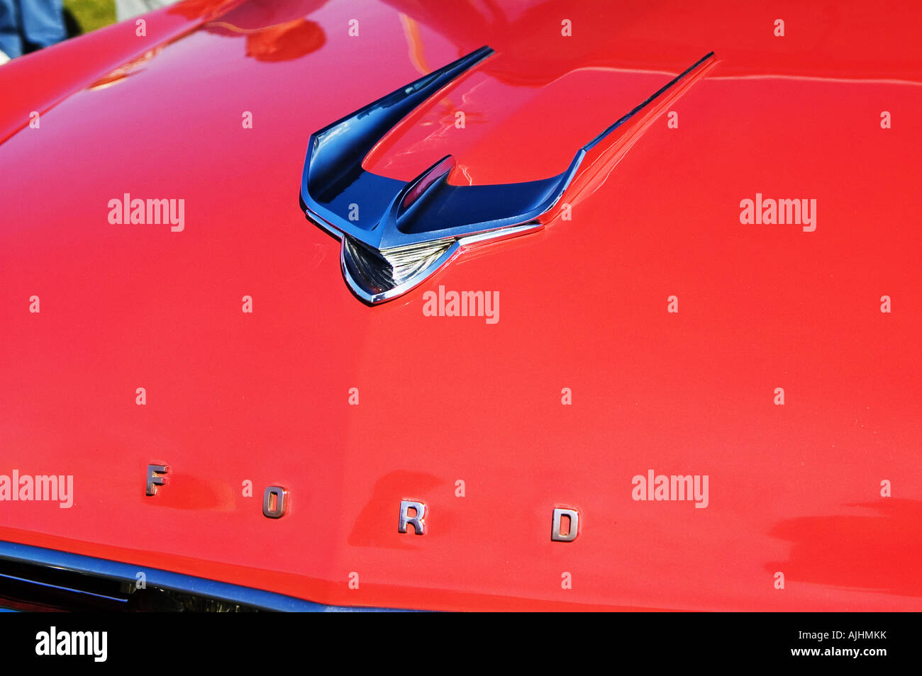 ornament bird ford customline special red Stock Photo Alamy