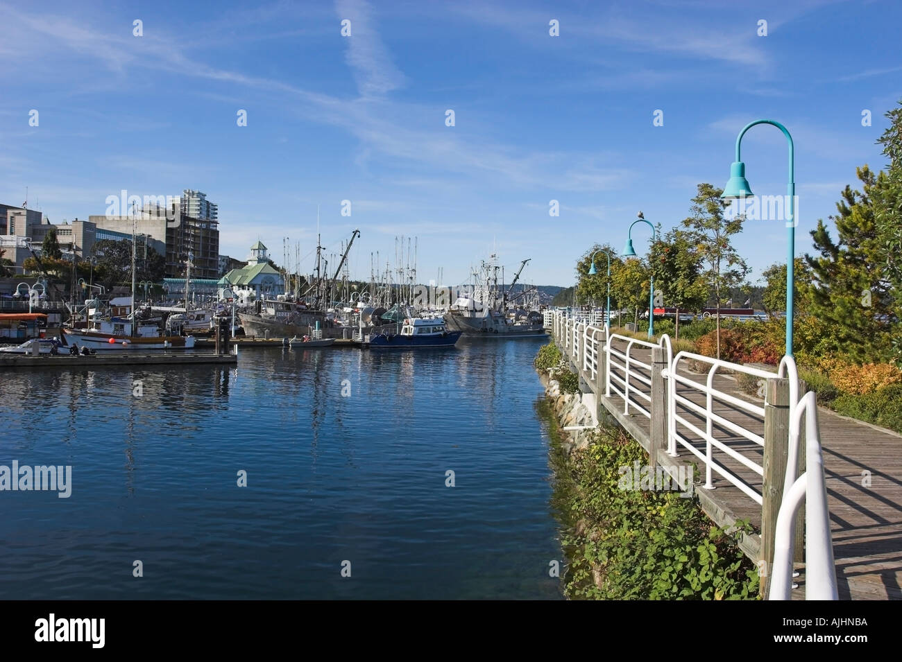 Harbourside walkway boardwalk around Cameron Island Nanaimo Vancouver