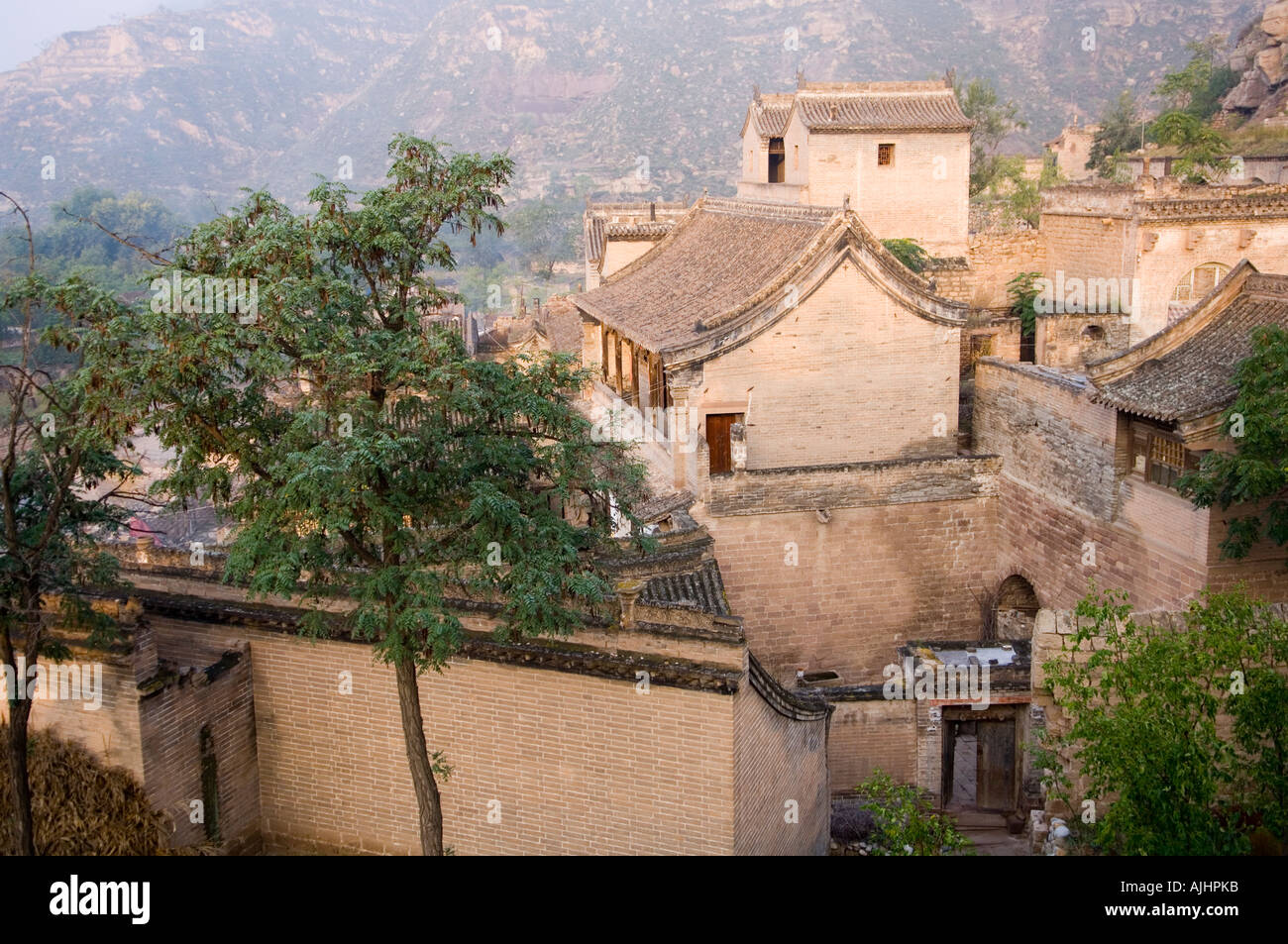 Ancient Town of Qikou on the Yellow River Huanghe in Shanxi Province China Stock Photo