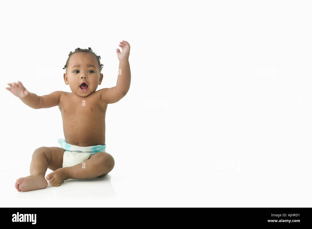 African ethnicity baby waving Cut Out Stock Images & Pictures Alamy