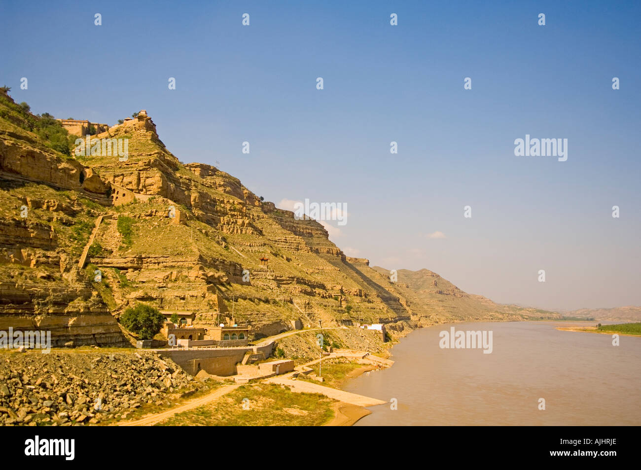 Loess Huangtu plateau on the Yellow River China Stock Photo