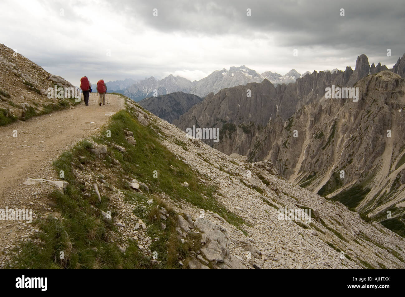 Hiking in the Dolomites Stock Photo - Alamy