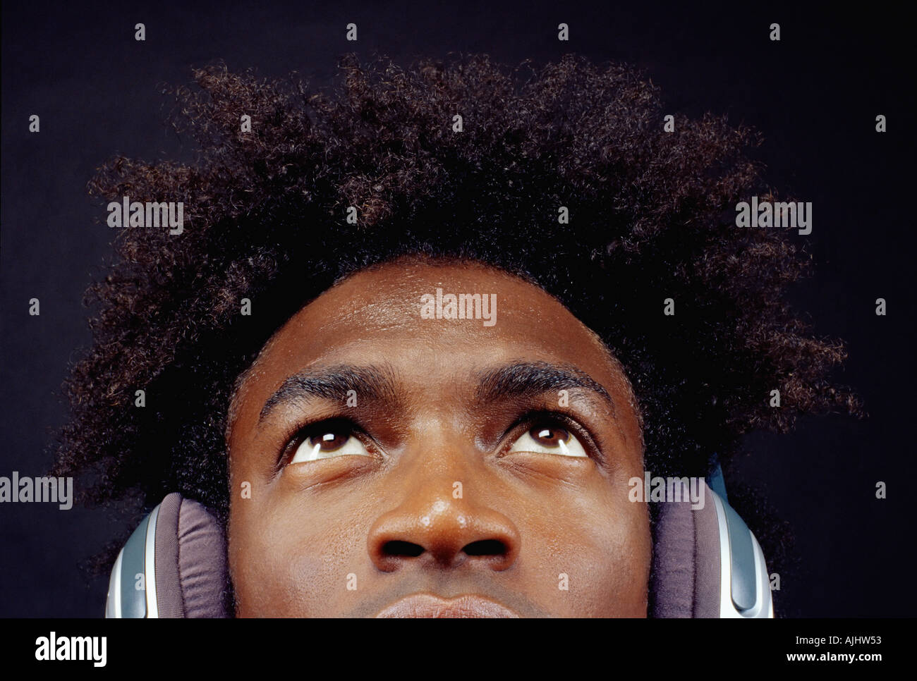 Man wearing headphones Stock Photo