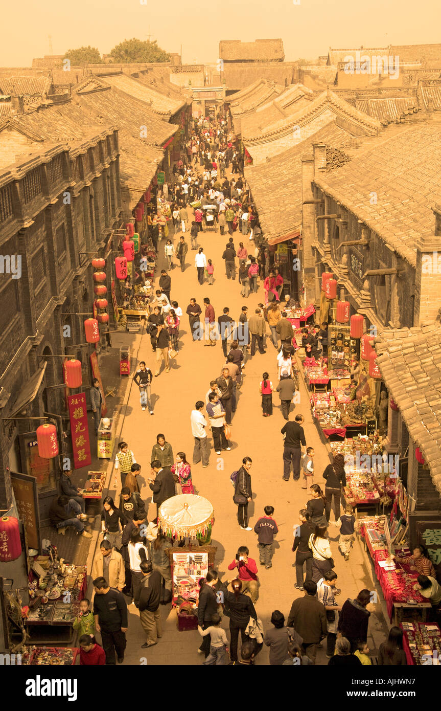 Crowded Open Air Market Shoppers visit an open air market in the Stock