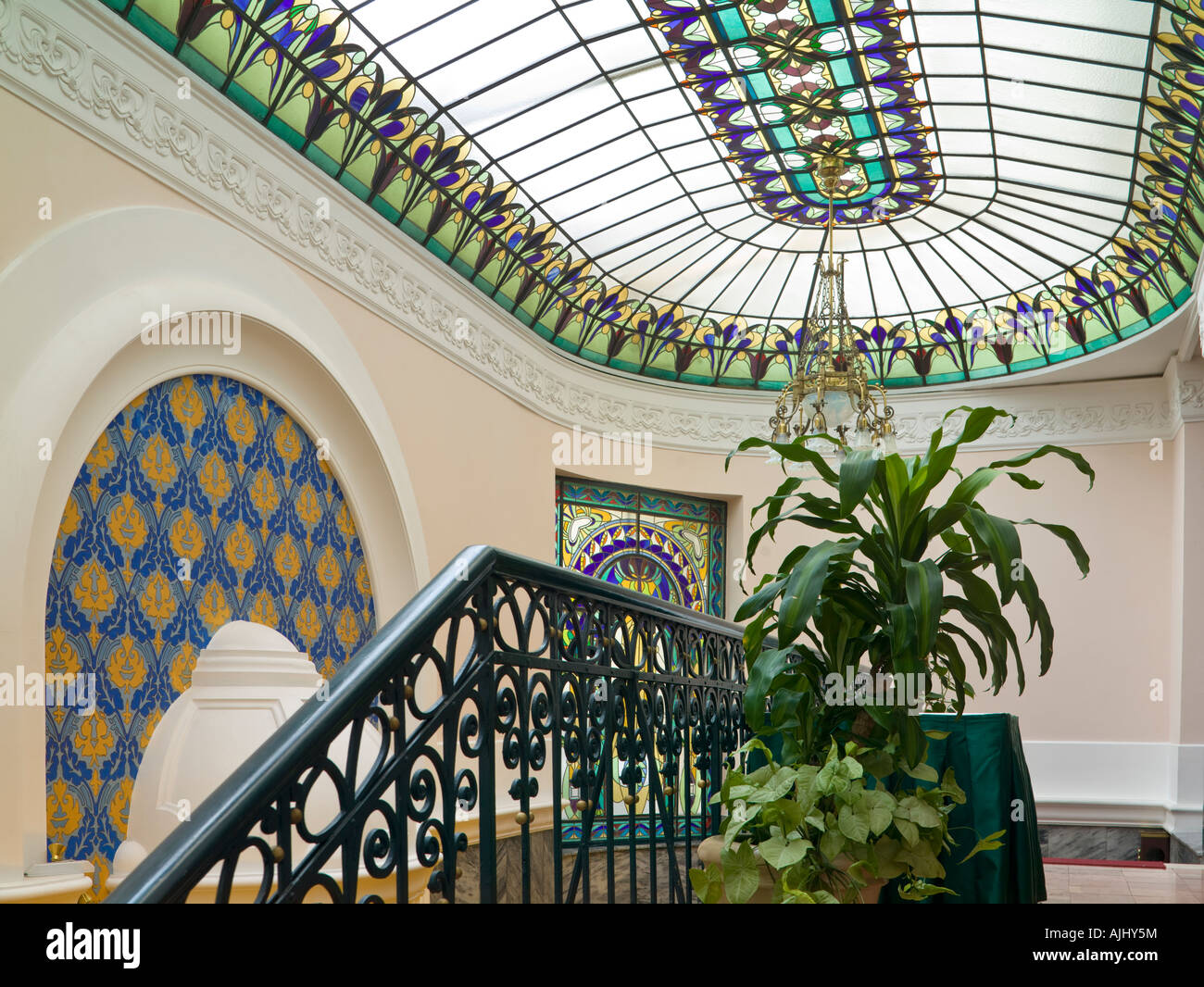 staircase, Palatinus Hotel, Pecs, Hungary Stock Photo