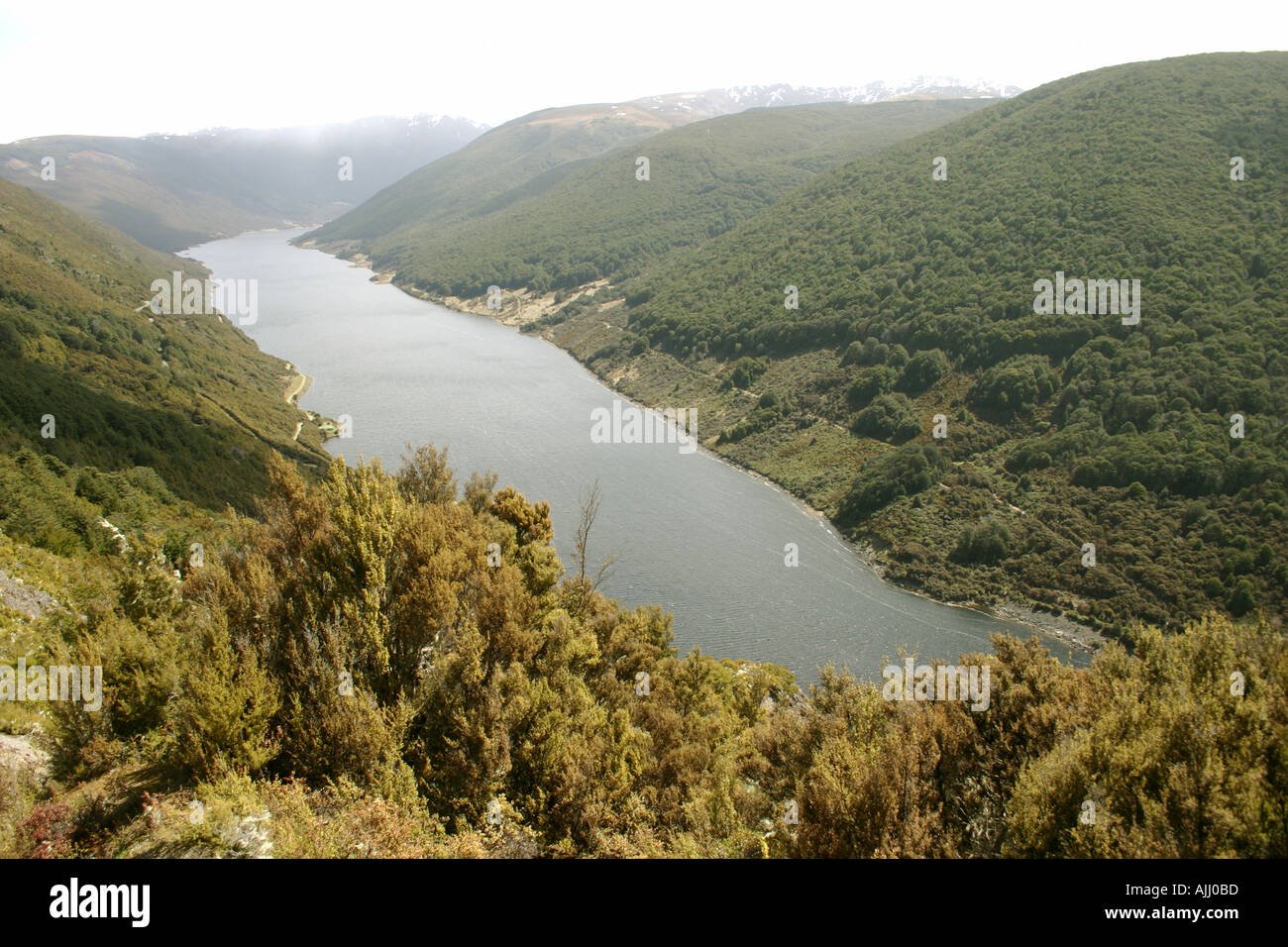 Cobb Reservoir and Valley stunning area from the above South Island New