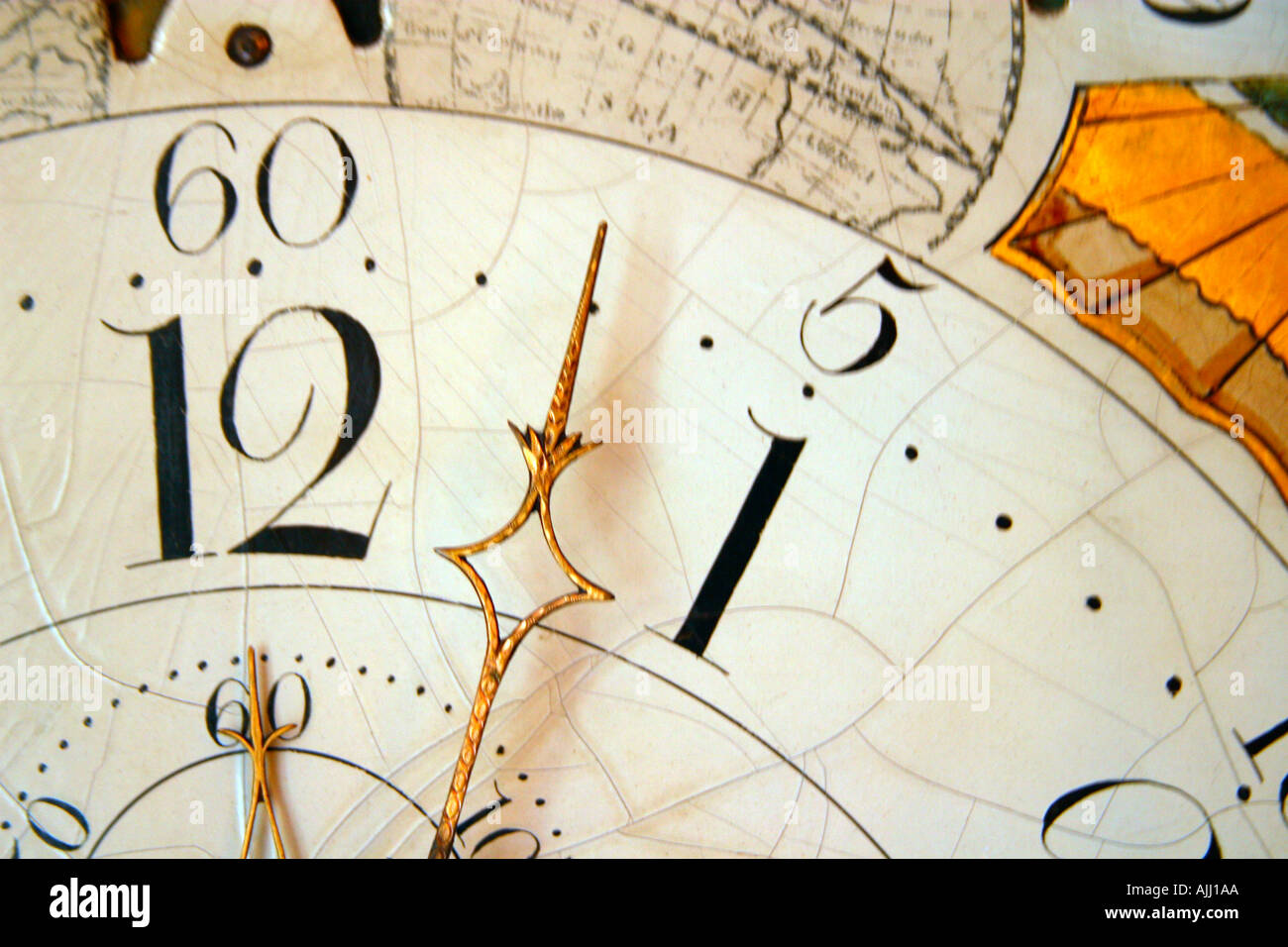 Time Grandfather Clock with hour and second hands England UK United Kingdom GB Great Britain British Isles Stock Photo