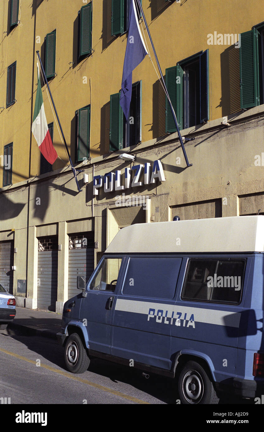 Outside a police station in Rome Italy Stock Photo - Alamy