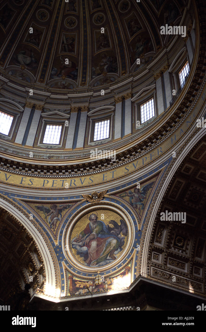 interior detail in Saint Peter s Basilica in the Vatican in Rome Stock Photo