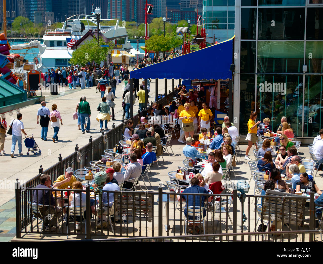 Chicago Navy Pier Restaurant Stock Photo Alamy
