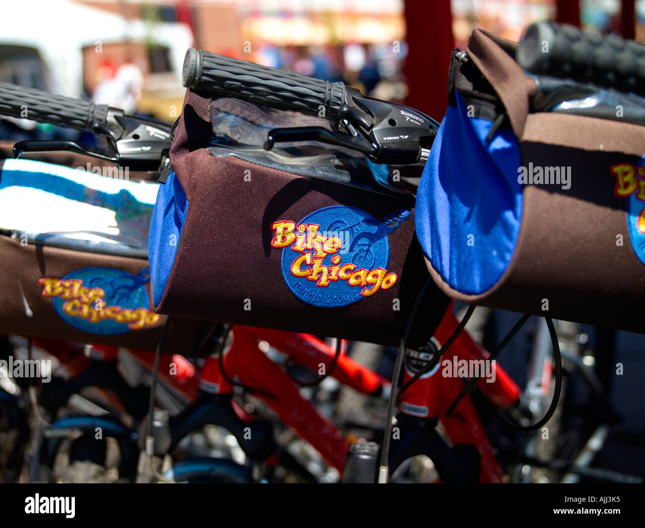 Chicago Navy Pier Bike Hire Stock Photo Alamy