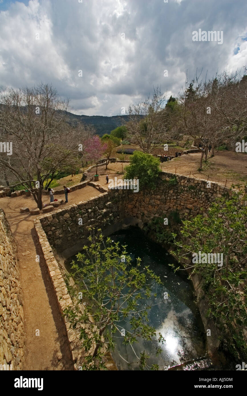 Israel Sataf ancient agricultural site and gardens on Judean hills the Sataf spring Stock Photo