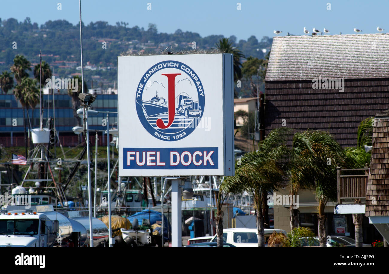 Jankovich Company Fuel Dock Sign Port of Los Angeles USA Stock Photo