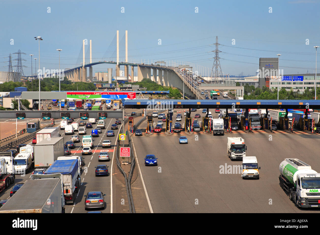 Kent, Queen Elizabeth Bridge, Toll Stock Photo