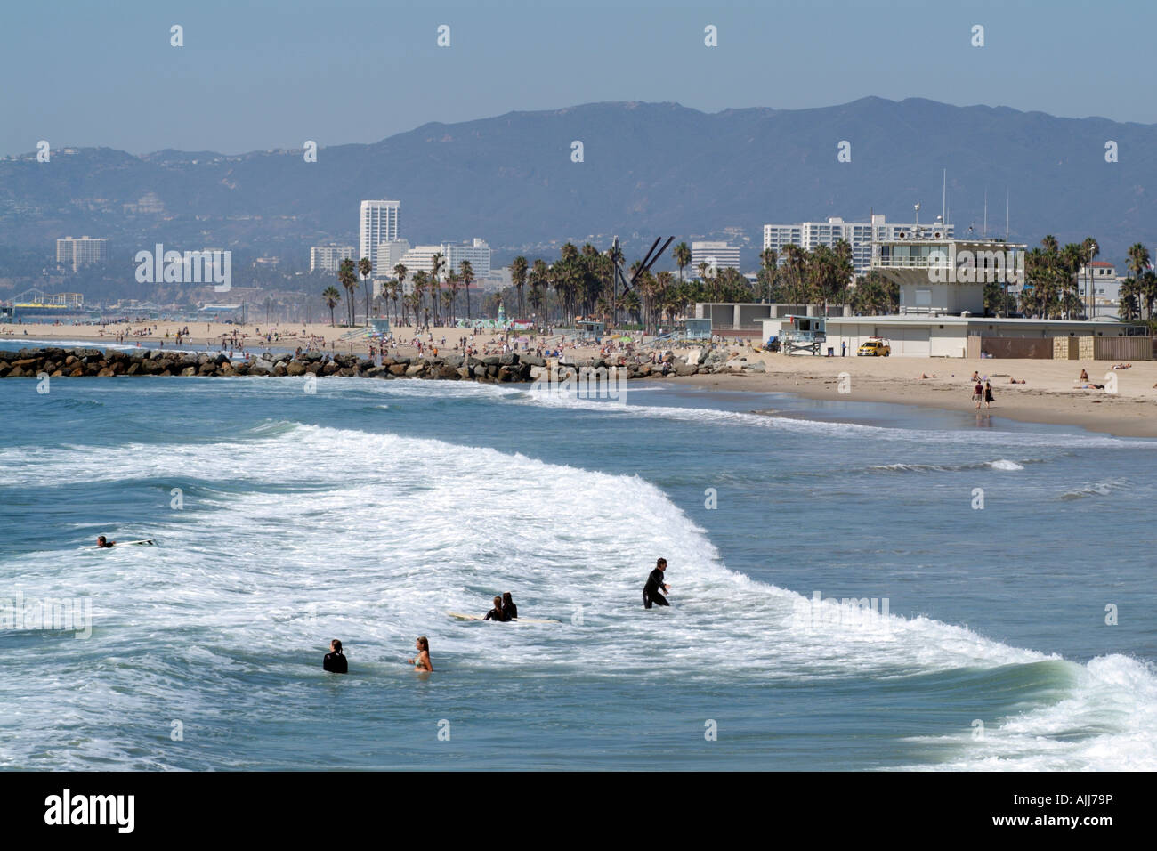 Venice Beach And Mountains On The Pacific Ocean California