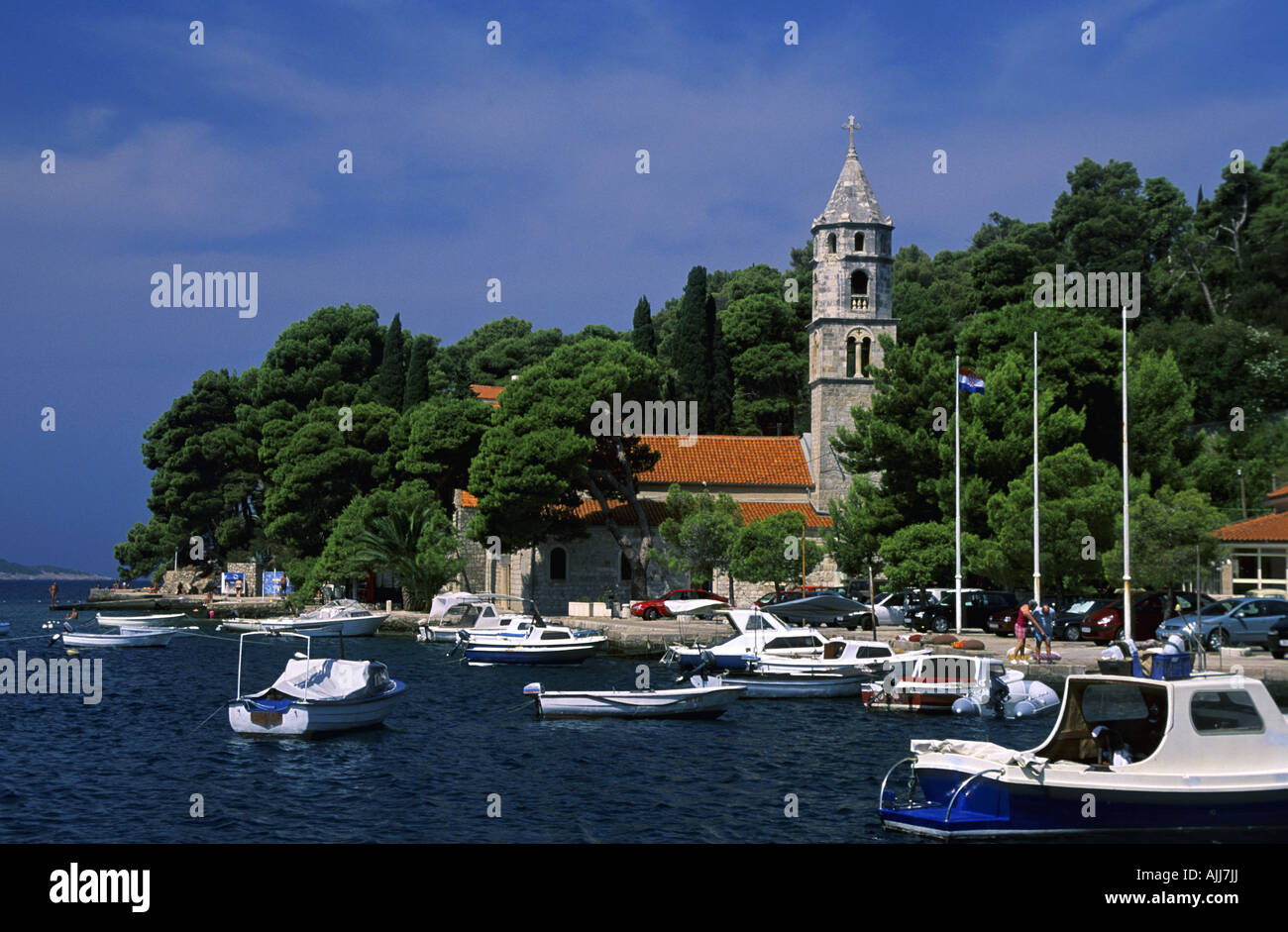 Kroatien Dalmatien Cavtat, Hafen von Cavtat | Croatia Dalmatia Cavtat, Harbor of Cavtat Stock Photo