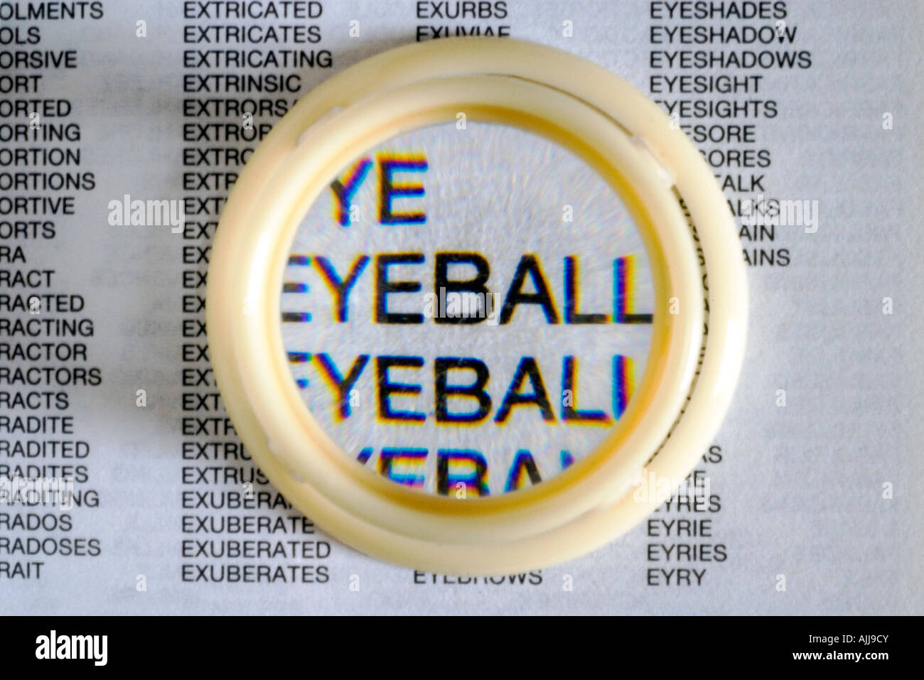 Loupe on a "word List Stock Photo Alamy