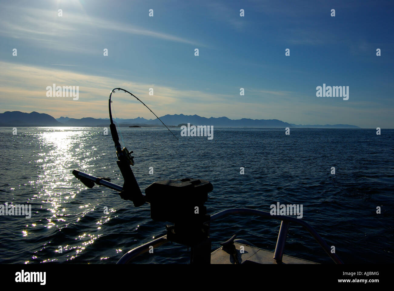 Downrigger salmon fishing ocean hi-res stock photography and