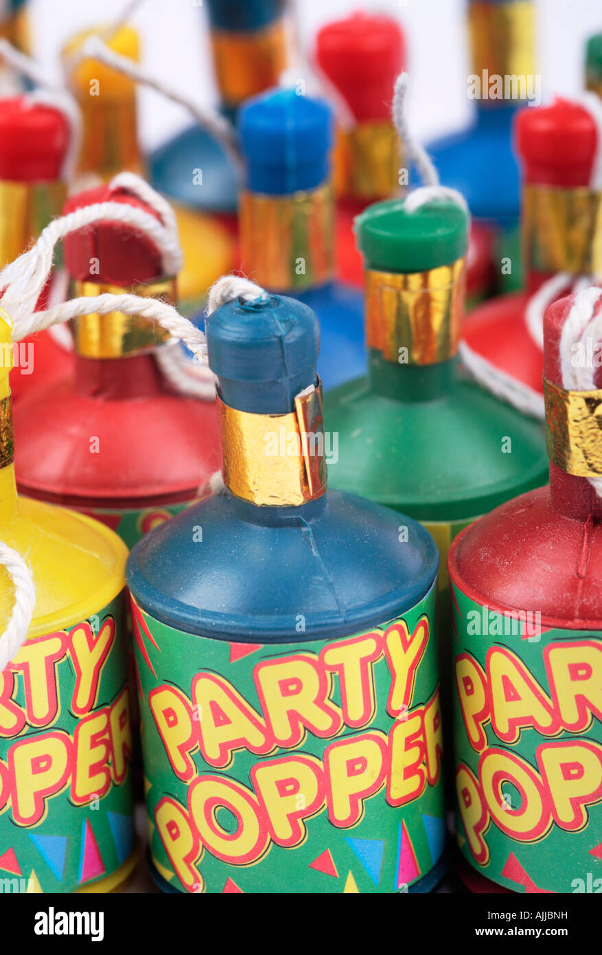 Close up of party poppers Stock Photo