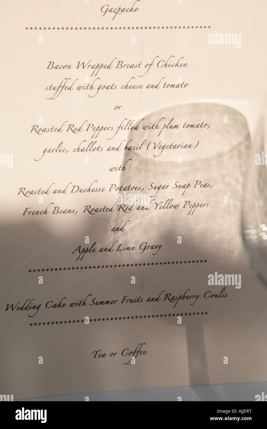 restaurant menu Stock Photo