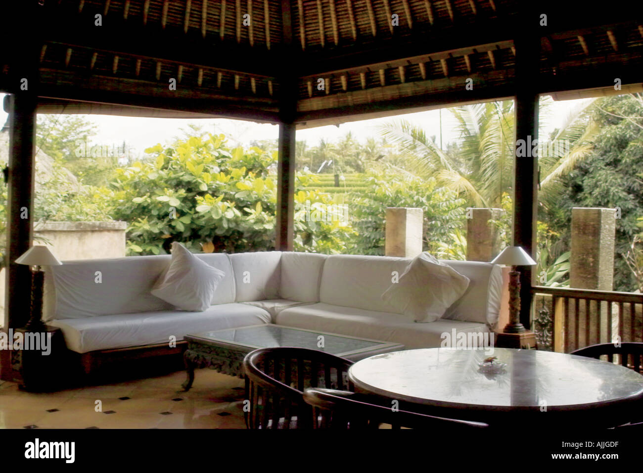 Interior decor of a gazebo Stock Photo - Alamy