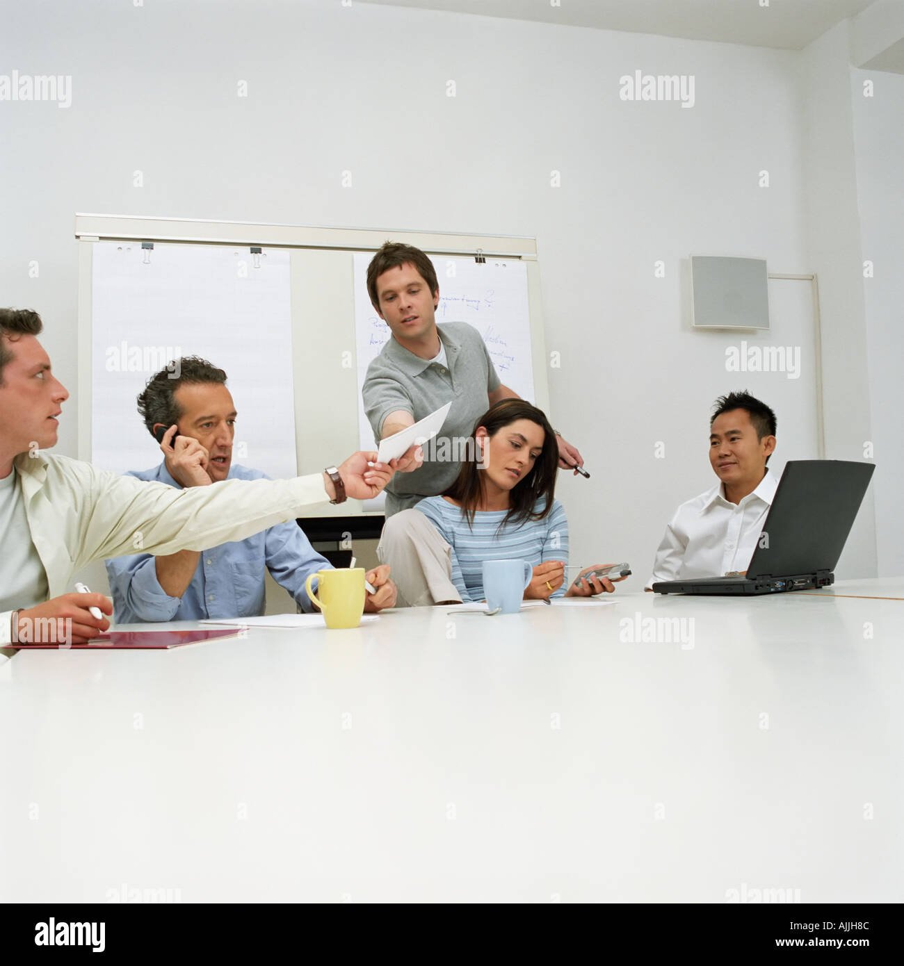 Five office workers Stock Photo