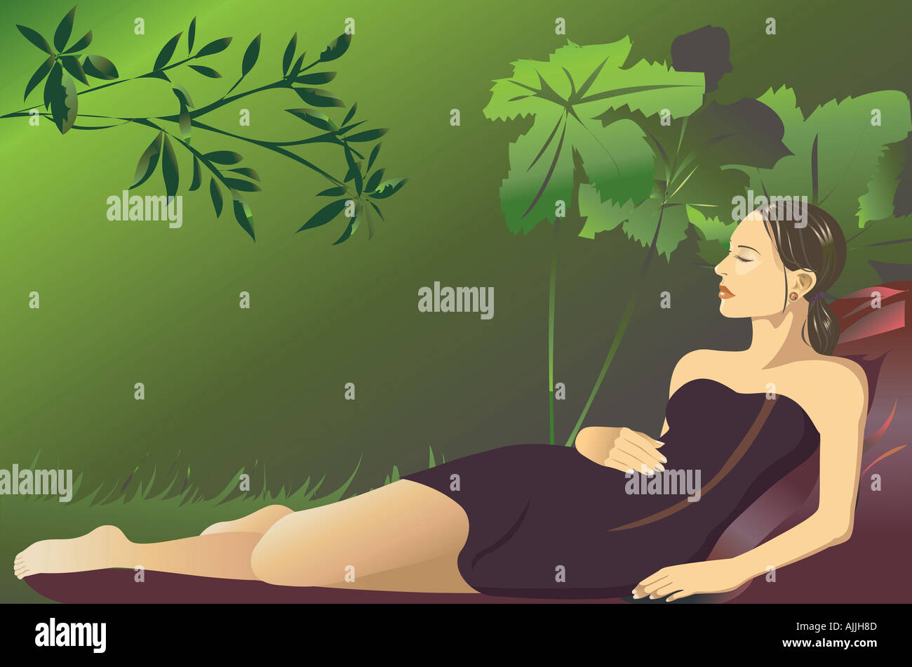 Reclining woman painting hi-res stock photography and images - Alamy