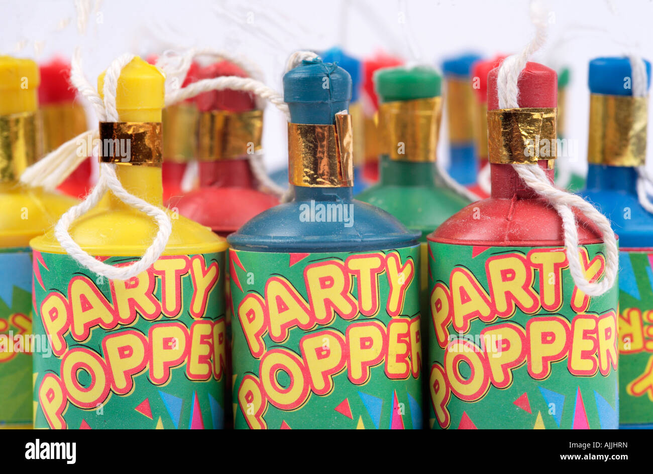Close up of party poppers Stock Photo