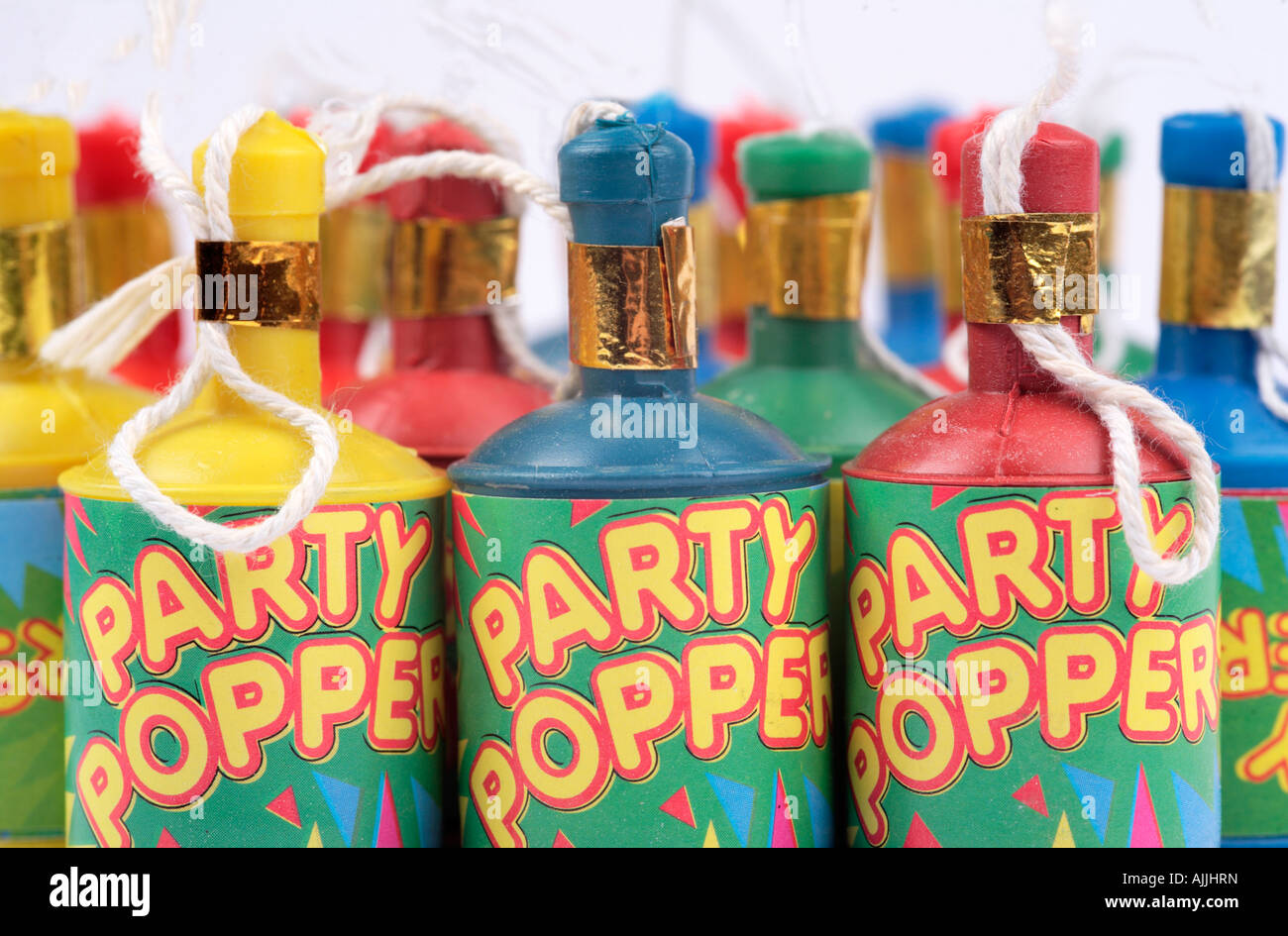 Close up of party poppers Stock Photo Alamy