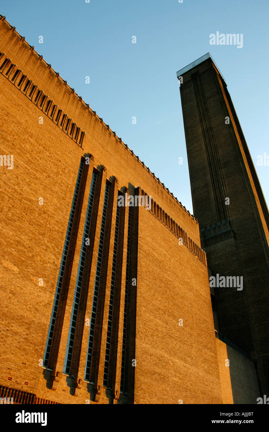 Red bricks of Tate Modern in London at sunset Stock Photo