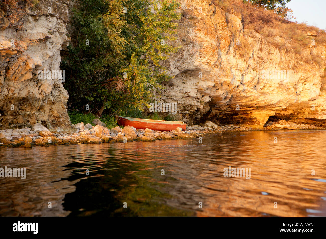 Rock formations along the Volga river, Russia Stock Photo