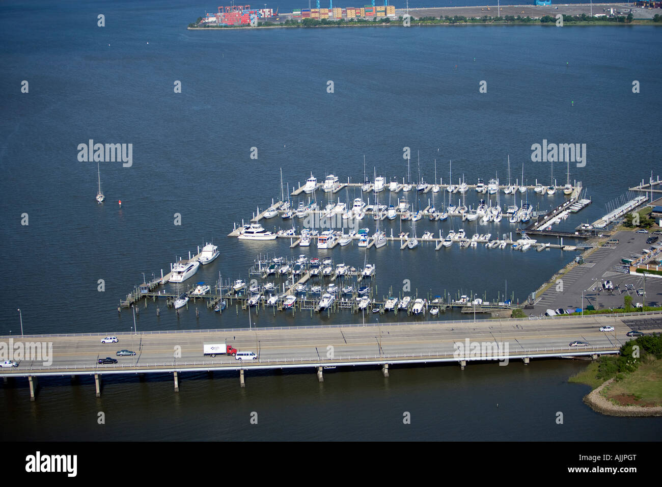 Aerial view of marina from MD 500 over Virginia Beach and North