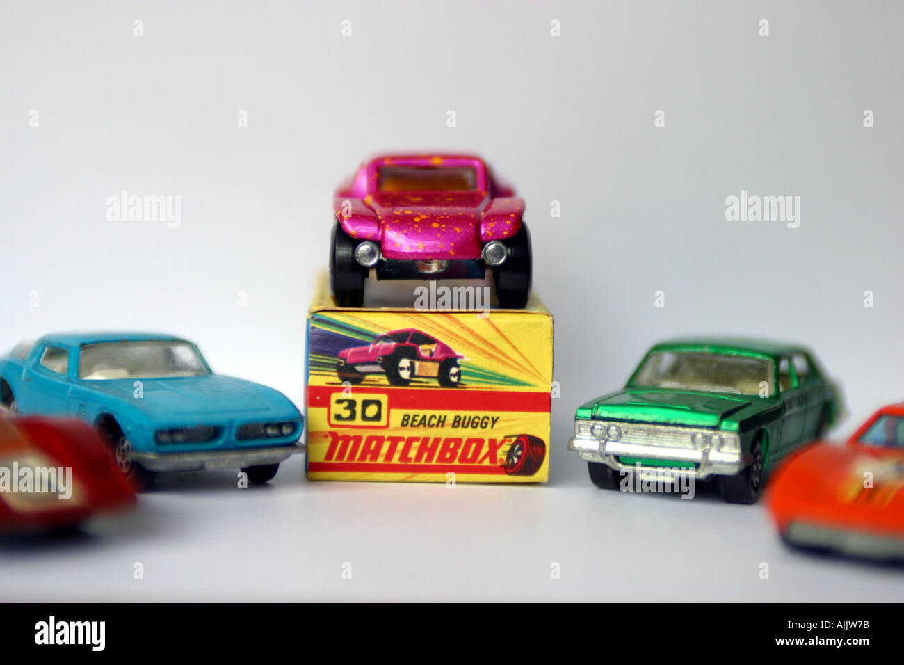 matchbox toy car with packaging Stock Photo