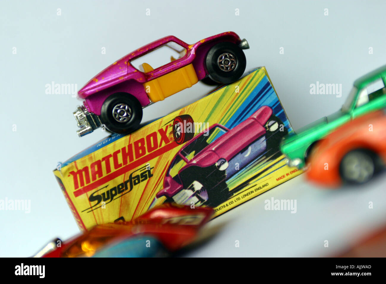 matchbox toy car with packaging Stock Photo
