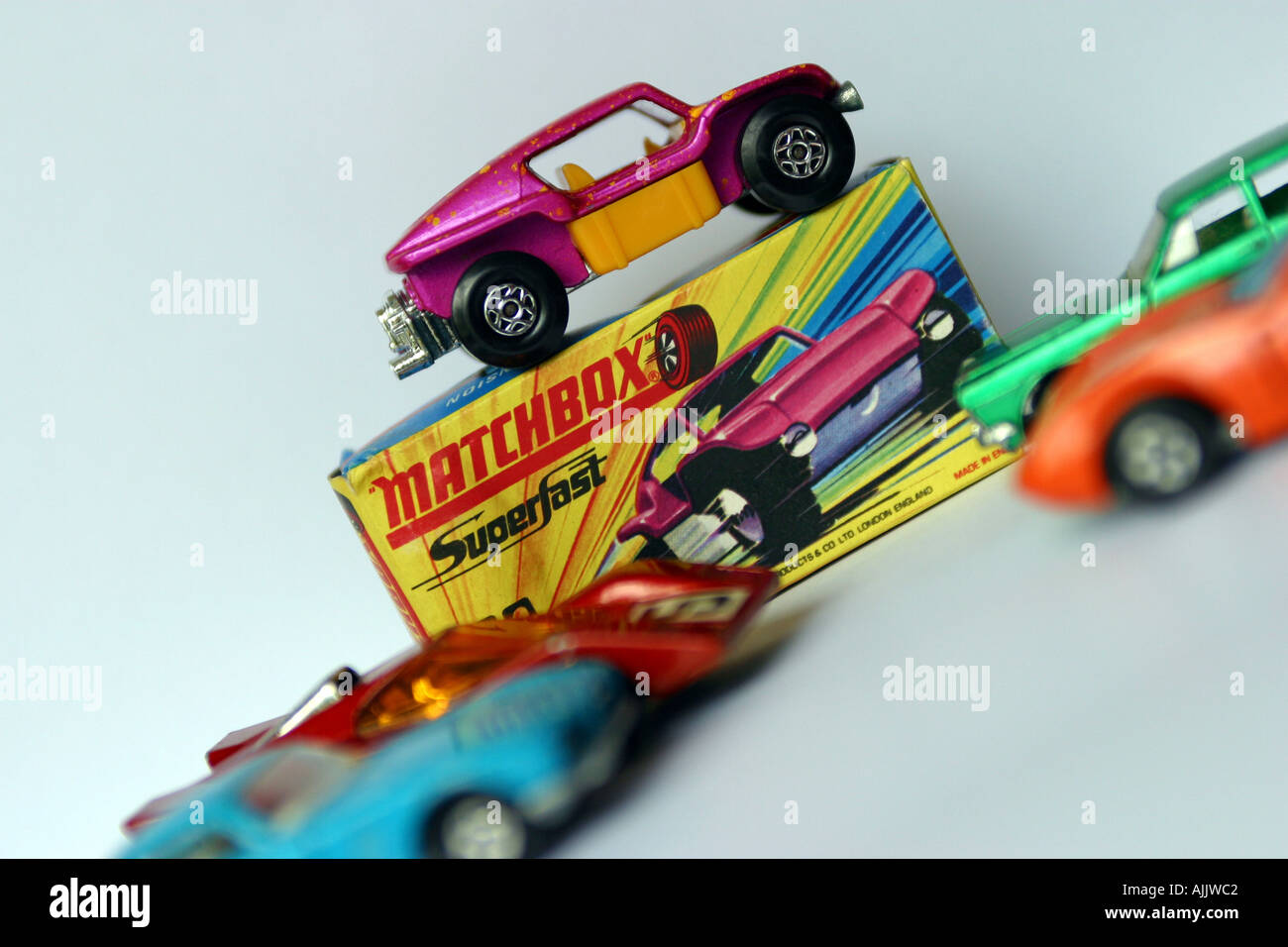 matchbox toy car with original packaging Stock Photo