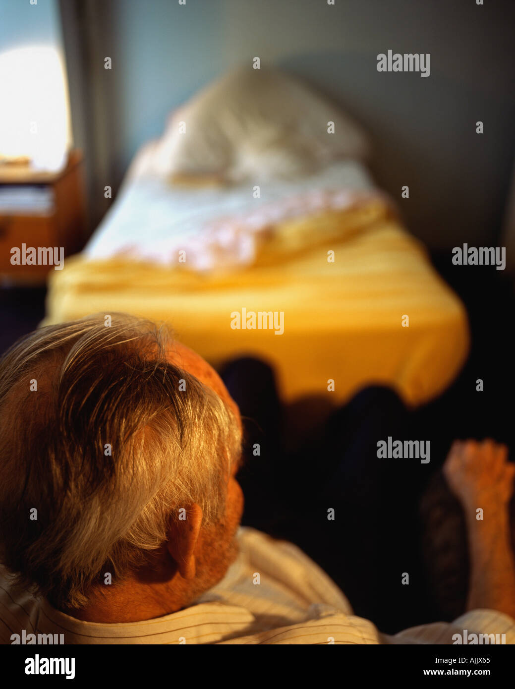 Elderly man in his room Stock Photo Alamy