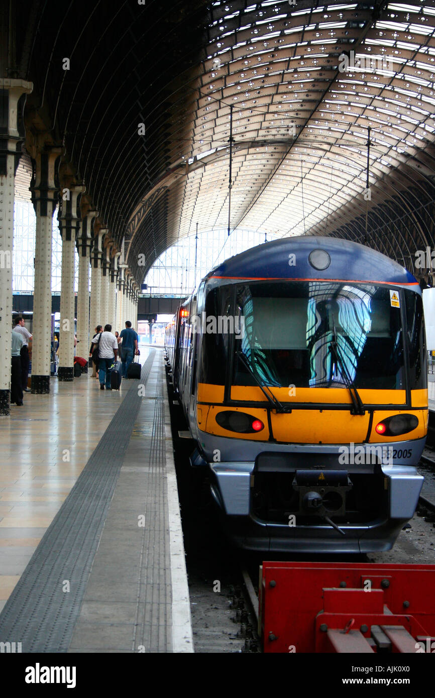 Halting train at the Paddington station, London,UK. Stock Photo