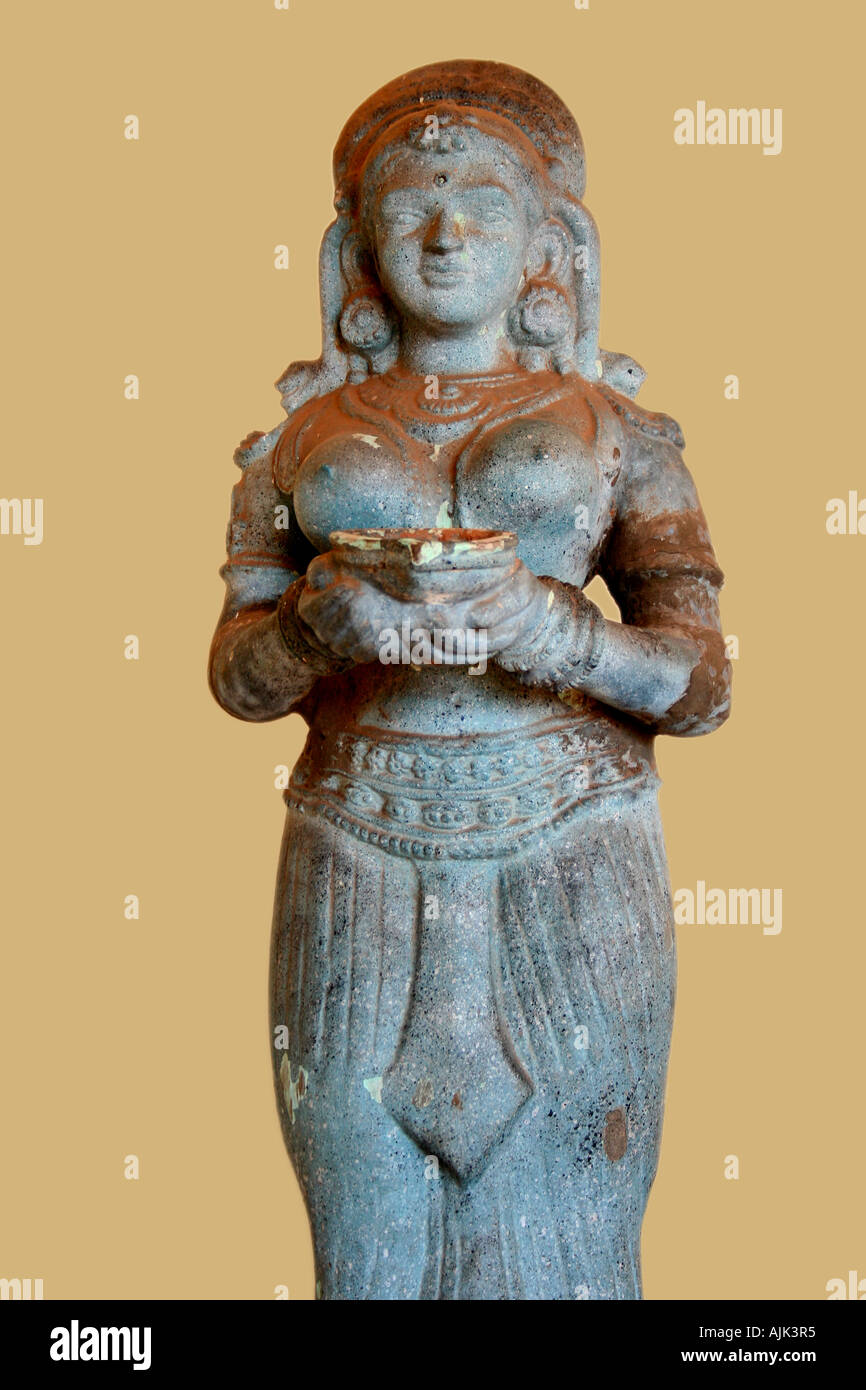 A stone sculpture of a Salabhanjika as per the traditional Hindu temple architecture Stock Photo
