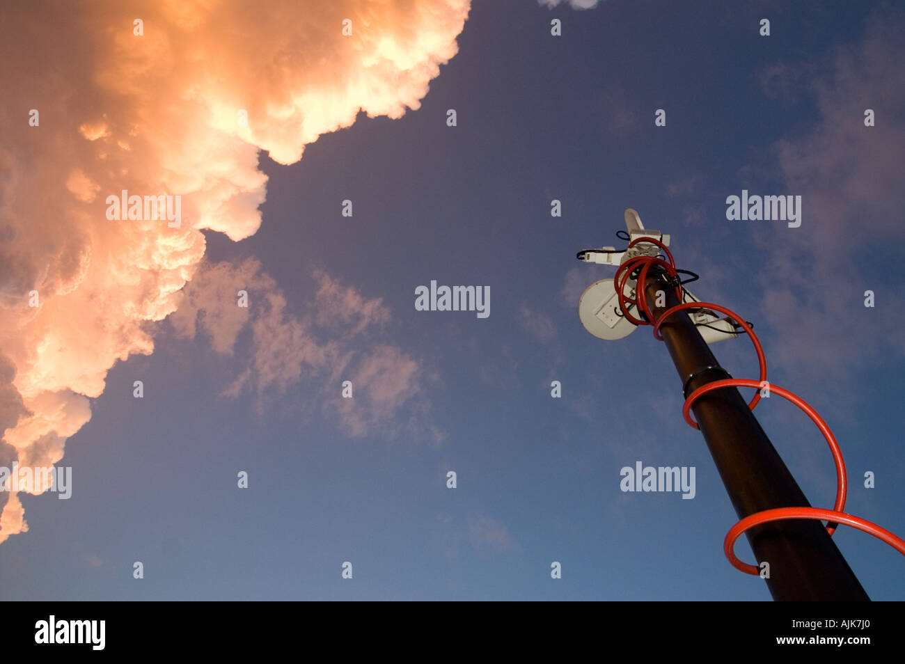 Television broadcast antenna on van Stock Photo Alamy